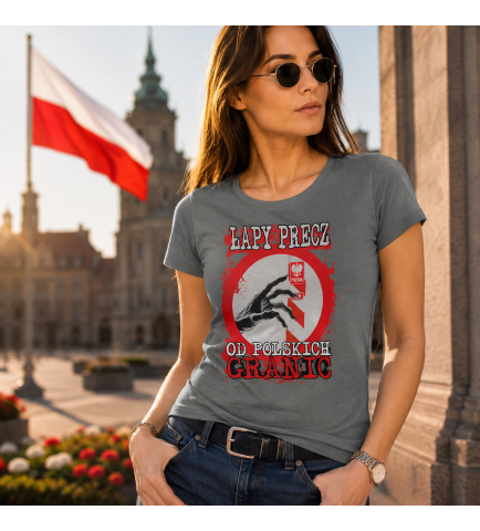 KOSZULKA DAMSKA PATRIOTYCZNI ŁAPY PRECZ